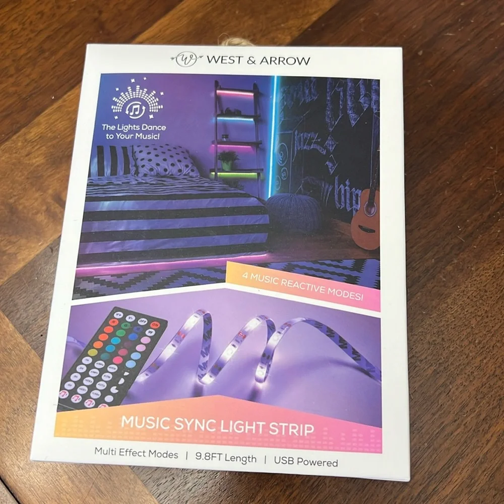 3 West & Arrow Music Sync Light Strips 9.8' NEW